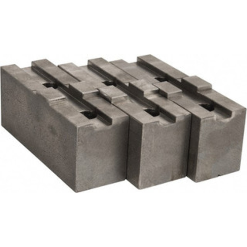 Abbott Workholding 10 & Up Chuck Capacity, Tongue & Groove Attachment, Square Soft Lathe Chuck Jaw 3 Jaws, Steel, 2-1/8 Btw Mount Hole Ctrs, 4-1/2 Long x 1-1/2 Wide x 2 High, 1/2 Groove, 1/2 Fastener TG10MDSSQ – 04226791