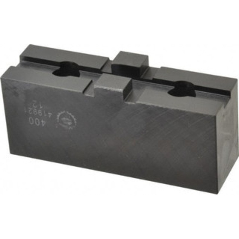 Bison 15-3/4 to 16 Chuck Capacity, Tongue & Groove Attachment, Square Soft Lathe Chuck Jaw 1 Jaw, Steel, 3 Btw Mount Hole Ctrs, 5-1/2 Long x 1-21/32 Wide x 1-5/8 High, 1/2 Groove 7-884-316 – 00475525
