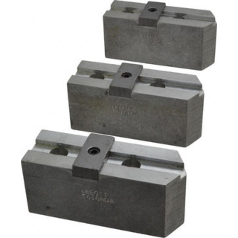 Abbott Workholding 10 & Up Chuck Capacity, Tongue & Groove Attachment, Square Soft Lathe Chuck Jaw 3 Jaws, Aluminum, 2-1/8 Btw Mount Hole Ctrs, 4-1/2 Long x 1-1/2 Wide x 2 High, 1/2 Groove, 1/2 Fastener TG10MDA – 04226544