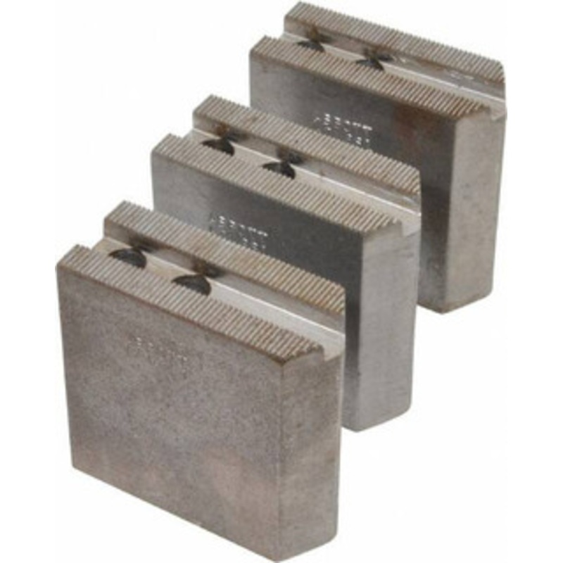 Abbott Workholding 6 & Up Chuck Capacity, 1.5mm x 60 Serrated Attachment, Square Soft Lathe Chuck Jaw 3 Jaws, Steel, 0.7874 Btw Mount Hole Ctrs, 3 Long x 1-1/4 Wide x 3 High, 0.4331 Groove, 0.3937 & 10mm Fastener HOW6S1 – 04230959
