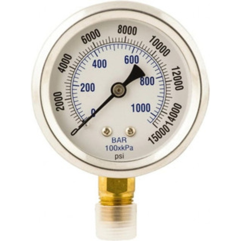 Value Collection 0 – 15,000 psi Dry Hydraulic Pressure Gauge 1/4 NPTF Gauge Connection, 2-1/2 Face Diam PS-MH-HPC1-085 – 30566764