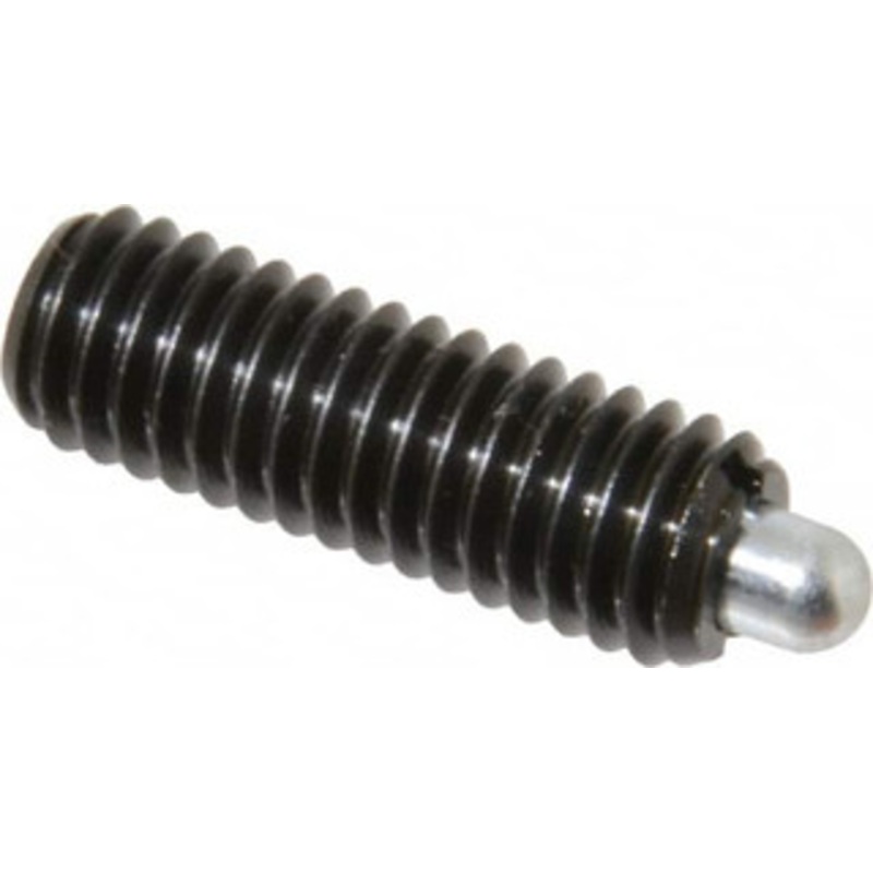 Vlier 3/8-16, 1-1/8 Thread Length, 3/16 Plunger Projection, Steel Threaded Spring Plunger 0.186 – 3/16 Max Plunger Diam, 1-1/8 Plunger Length, 2.8 Lb Init End Force, 7.2 Lb Final End Force S59 – 62116934