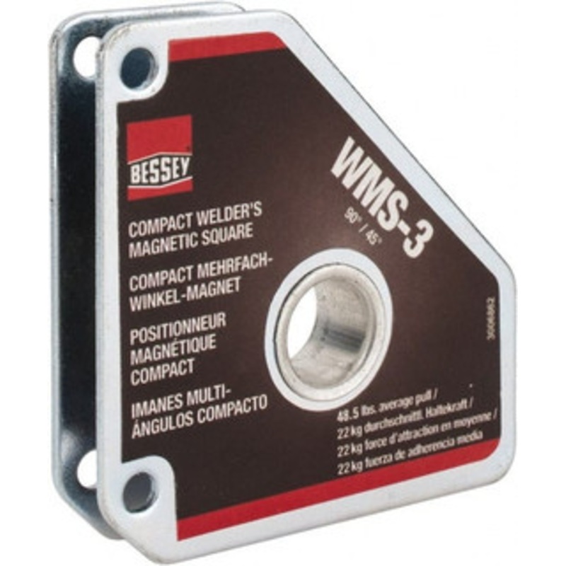 Bessey 3-3/8 Wide x 5/8 Deep x 3-3/8 High Magnetic Welding & Fabrication Square 48.5 Lb Average Pull Force WMS-3 – 93547024
