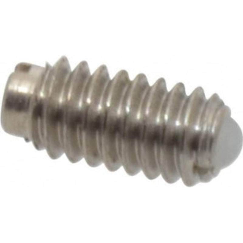 Vlier 8-32, 0.094 Ball Diam, 0.344 Body Length, 0.025 Max Ball Reach, Threaded Ball Plunger Stainless Steel Body, Nylon Ball, 0.5 Lb Initial End Force, 1.25 Lb Final End Force, Locking Element DSSB50AP – 62122858