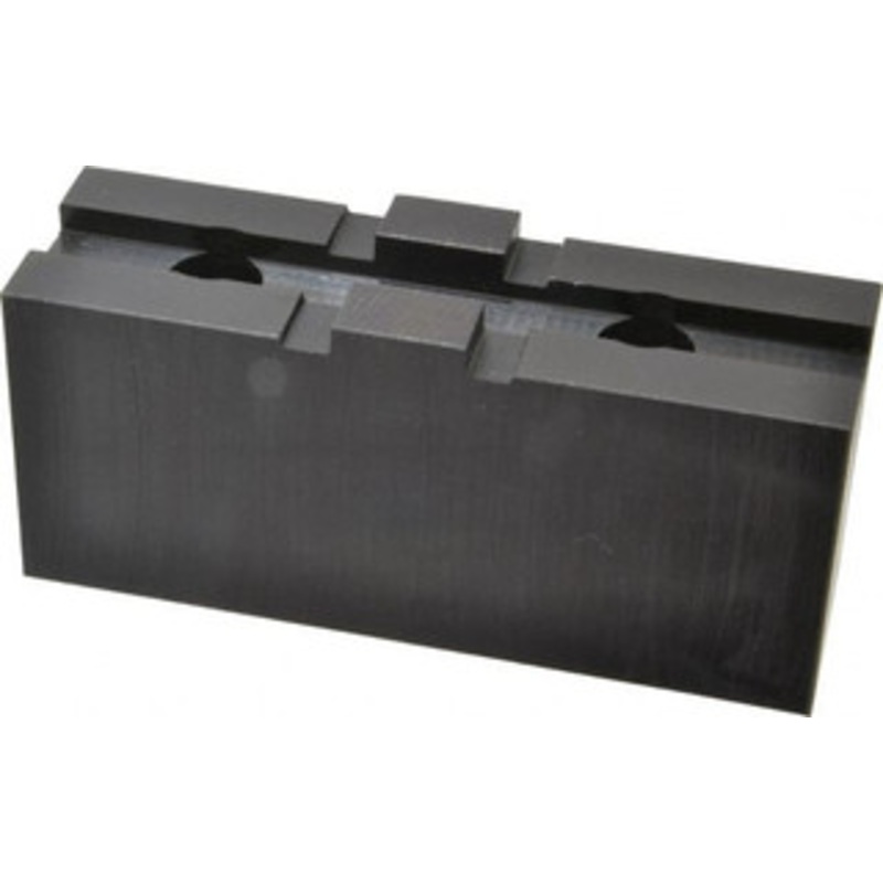 Bison 12 to 12-1/2 Chuck Capacity, Tongue & Groove Attachment, Square Soft Lathe Chuck Jaw 1 Jaw, Steel, 2-1/2 Btw Mount Hole Ctrs, 4-11/16 Long x 1-29/64 Wide x 2.165 High, 1/2 Groove 7-884-312* – 03192804