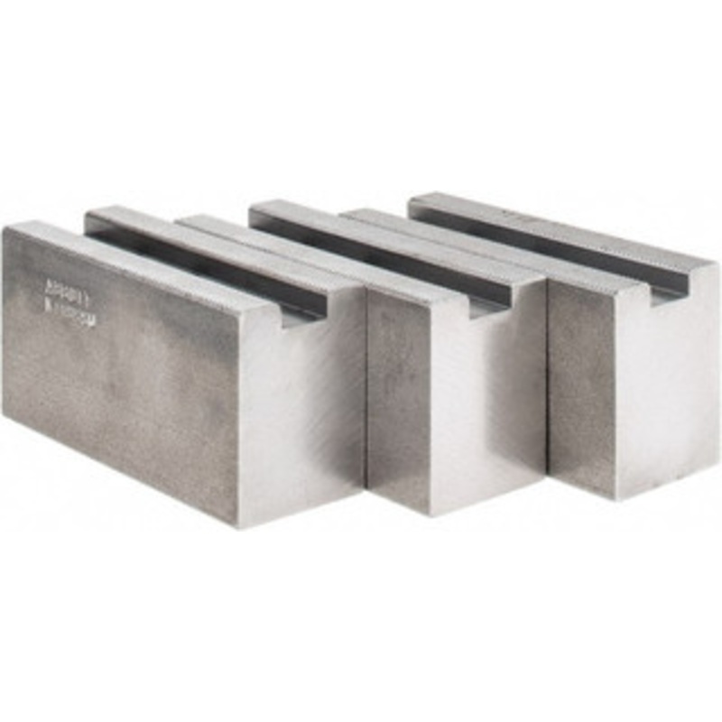 Abbott Workholding 1.5mm x 60 Serrated Attachment, Square Soft Lathe Chuck Jaw 3 Jaws, Steel, 63/64 Btw Mount Hole Ctrs, 4 Long x 1-1/2 Wide x 2 High, 0.5512 Groove, 0.4724 & 12mm Fastener KTT8SSQ – 59451435
