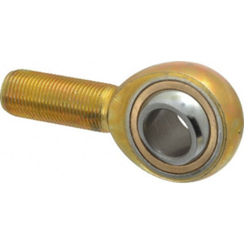 Made in USA 3/4 ID, 1-3/4 Max OD, 11,550 Lb Max Static Cap, Plain Male Spherical Rod End 3/4-16 RH, Steel with Bronze Raceway M12SB – 35398049