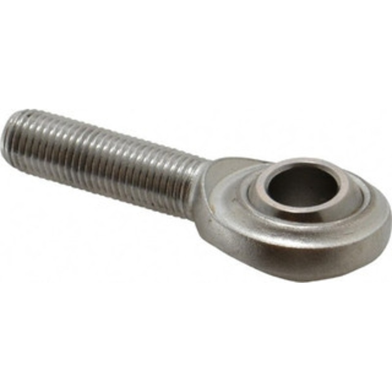 Made in USA 7/16 ID, 1-1/8 Max OD, 3,780 Lb Max Static Cap, Plain Male Spherical Rod End 7/16-20 RH, Stainless Steel with Stainless Steel Raceway SCM7T – 35398338