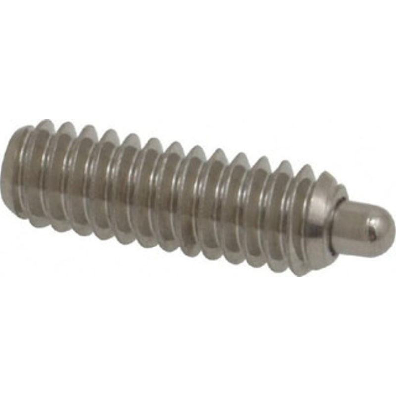 Vlier 1/4-20, 3/4 Thread Length, 1/8 Plunger Projection, Stainless Steel Threaded Spring Plunger 0.117 – 0.118 Max Plunger Diam, 3/4 Plunger Length, 2 Lb Init End Force, 9 Lb Final End Force, 0.079 Hex SSPH54B – 62119656