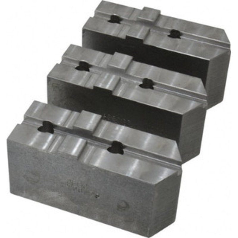 Abbott Workholding 8 & Up Chuck Capacity, Tongue & Groove Attachment, Square Soft Lathe Chuck Jaw 3 Jaws, Steel, 1-3/4 Btw Mount Hole Ctrs, 4 Long x 1-1/2 Wide x 2 High, 5/16 Groove, 1/2 Fastener TG8HDS – 04226759