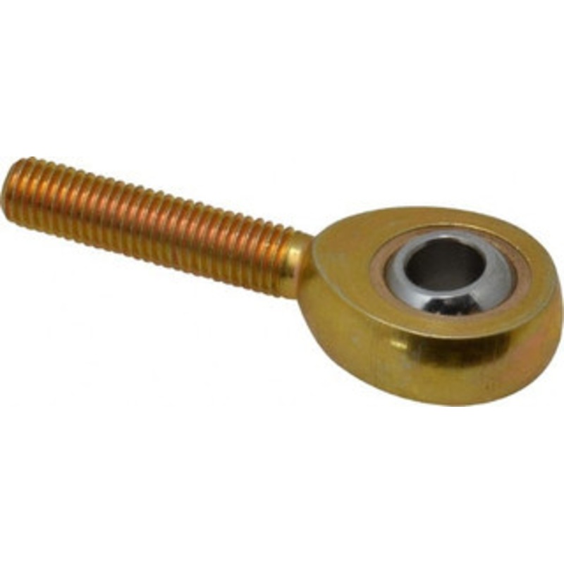Made in USA 1/4 ID, 3/4 Max OD, 2,168 Lb Max Static Cap, Plain Male Spherical Rod End 1/4-28 RH, Steel with Bronze Raceway M4SB – 35397983