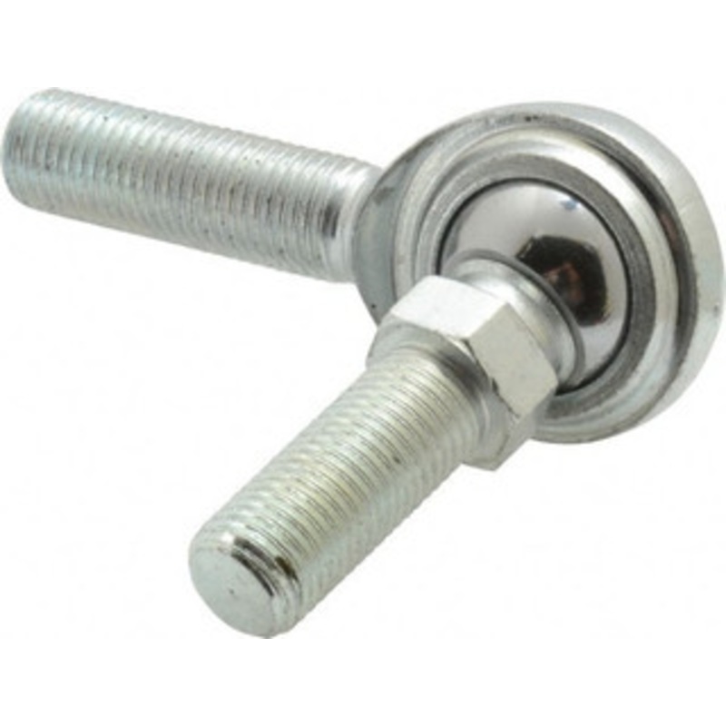 Made in USA 7/16 ID, 1-1/8 Max OD, 6,402 Lb Max Static Cap, Male Spherical Rod End with Stud 7/16-20 RH, Steel with Steel Raceway CM7Y – 35397785