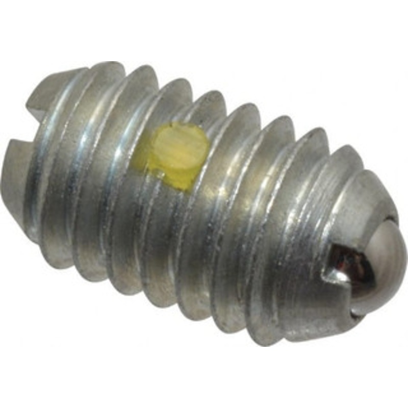 Vlier 3/8-16, 0.188 Ball Diam, 0.625 Body Length, 0.048 Max Ball Reach, Threaded Ball Plunger Steel Body, Steel Ball, 2.5 Lb Initial End Force, 5 Lb Final End Force, Locking Element BL58N – 62121355