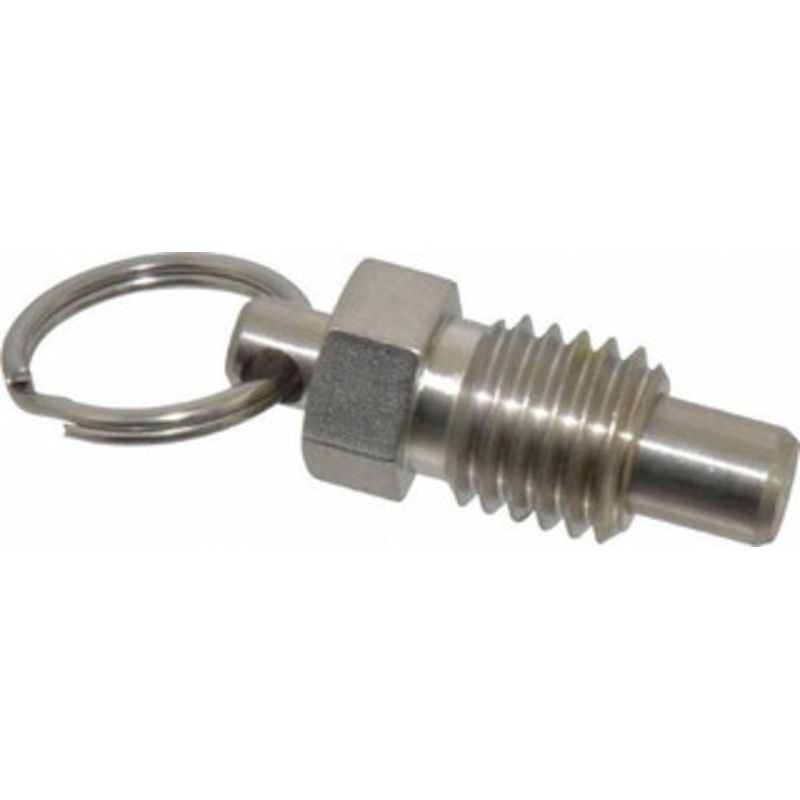 Vlier 5/8-11, 0.56 Thread Length, 0.38 Plunger Diam, 0.44 Plunger Projection, 1.25 Lb Init to 5 Lb Final End Force, Stainless Steel Pull Ring Plunger 0.69 Len Under Head, 1 Body Len, 1 Ring Diam, 1.31 Plunger Len SPRSN625P – 62124755