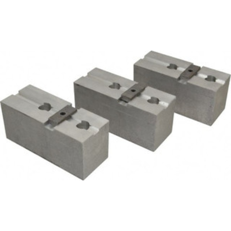 Abbott Workholding 15 to 18 Chuck Capacity, Tongue & Groove Attachment, Square Soft Lathe Chuck Jaw 3 Jaws, Aluminum, 3 Btw Mount Hole Ctrs, 6-1/2 Long x 2-1/2 Wide x 3 High, 1/2 Groove, 3/4 Fastener TG15HDASQ – 04226692