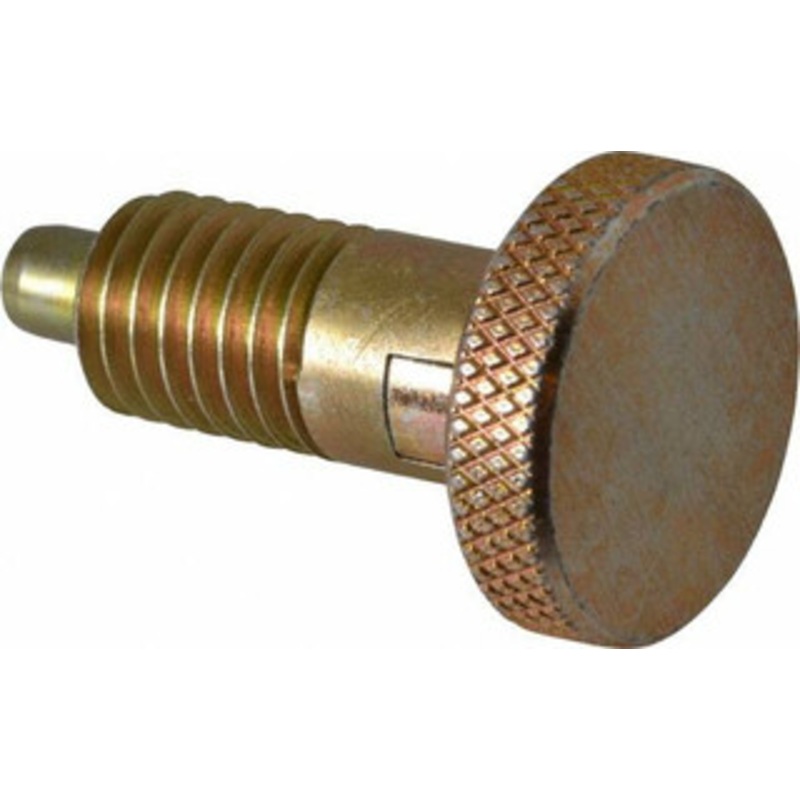 Vlier 1/2-13, 0.65 Thread Length, 1/4 to 1/4 Max Plunger Diam, 0.5 Lb Init to 4 Lb Final End Force, Locking Knob Handle Plunger Knurled Knob, 0.9 Length Under Head/Shoulder, 1/4 Plunger Projection SLF500 – 62124201