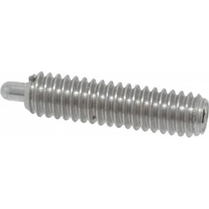 Vlier 8-32, 5/8 Thread Length, 3/32 Plunger Projection, Stainless Steel Threaded Spring Plunger 0.069 – 0.07 Max Plunger Diam, 5/8 Plunger Length, 2.7 Lb Init End Force, 7.3 Lb Final End Force SSS50 – 62117155