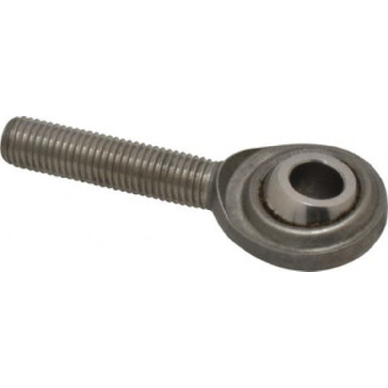 Made in USA 5/16 ID, 7/8 Max OD, 2,050 Lb Max Static Cap, Plain Male Spherical Rod End 5/16-24 RH, Stainless Steel with Stainless Steel Raceway SCM5T – 35398312