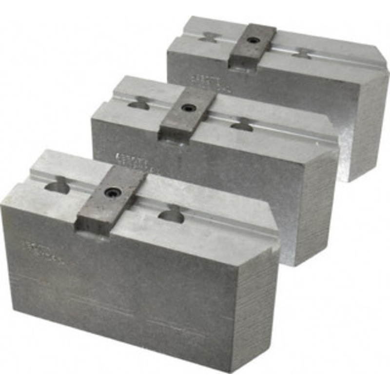 Abbott Workholding 12 & Up Chuck Capacity, Tongue & Groove Attachment, Square Soft Lathe Chuck Jaw 3 Jaws, Aluminum, 2-1/2 Btw Mount Hole Ctrs, 5-1/2 Long x 2 Wide x 3 High, 1/2 Groove, 1/2 Fastener TG12MDA1 – 04226643