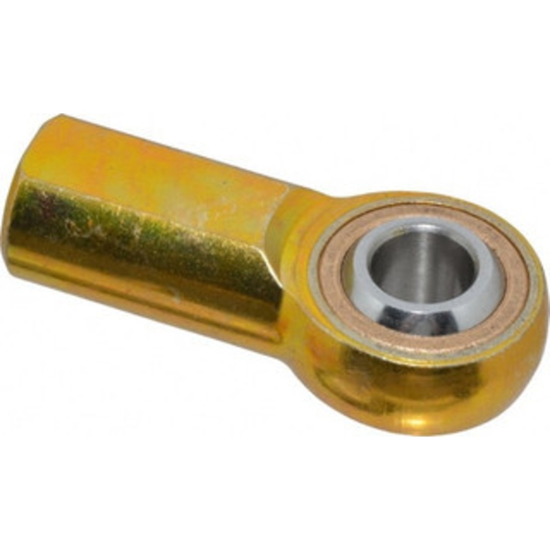 Made in USA 7/16 ID, 1-1/8 Max OD, 4,300 Lb Max Static Cap, Plain Female Spherical Rod End 7/16-20 RH, Steel with Bronze Raceway F7SB – 35398171