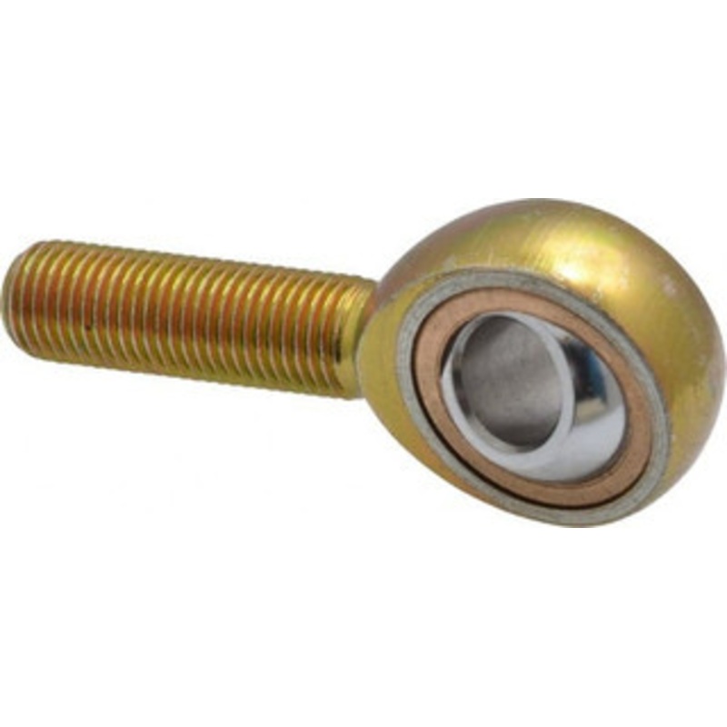 Made in USA 7/16 ID, 1-1/8 Max OD, 4,244 Lb Max Static Cap, Plain Male Spherical Rod End 7/16-20 RH, Steel with Bronze Raceway M7SB – 35398015