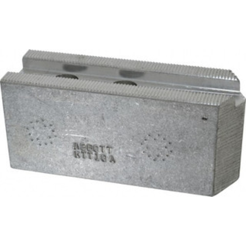 Abbott Workholding 10 & Up Chuck Capacity, 1.5mm x 60 Serrated Attachment, Square Soft Lathe Chuck Jaw 3 Jaws, Aluminum, 1.1811 Btw Mount Hole Ctrs, 4-1/2 Long x 1-1/2 Wide x 2 High, 0.6299 Groove, 0.4724 & 12mm Fastener KTT10A – 04230652