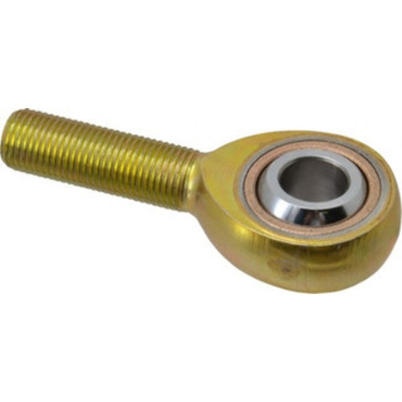 Made in USA 1/2 ID, 1-5/16 Max OD, 6,700 Lb Max Static Cap, Plain Male Spherical Rod End 1/2-20 RH, Steel with Bronze Raceway M8SB – 35398023