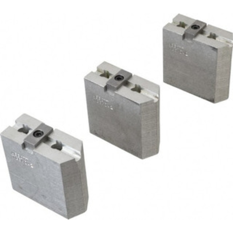 Abbott Workholding 6 & Up Chuck Capacity, Tongue & Groove Attachment, Square Soft Lathe Chuck Jaw 3 Jaws, Aluminum, 1-1/2 Btw Mount Hole Ctrs, 3 Long x 1-1/4 Wide x 3 High, 5/16 Groove, 3/8 Fastener TG6MDA2 – 04226445