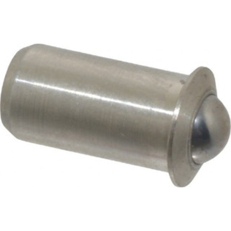 Vlier 0.0471 Body Length x 1/4 Body Diam, 1.5 Lb Init to 3.5 Lb Final End Force, Stainless Steel Press Fit Ball Plunger 3/16 Ball Diam, 0.07 Max Ball Reach, 0.045 Flange Thickness SPFB53 – 01360882