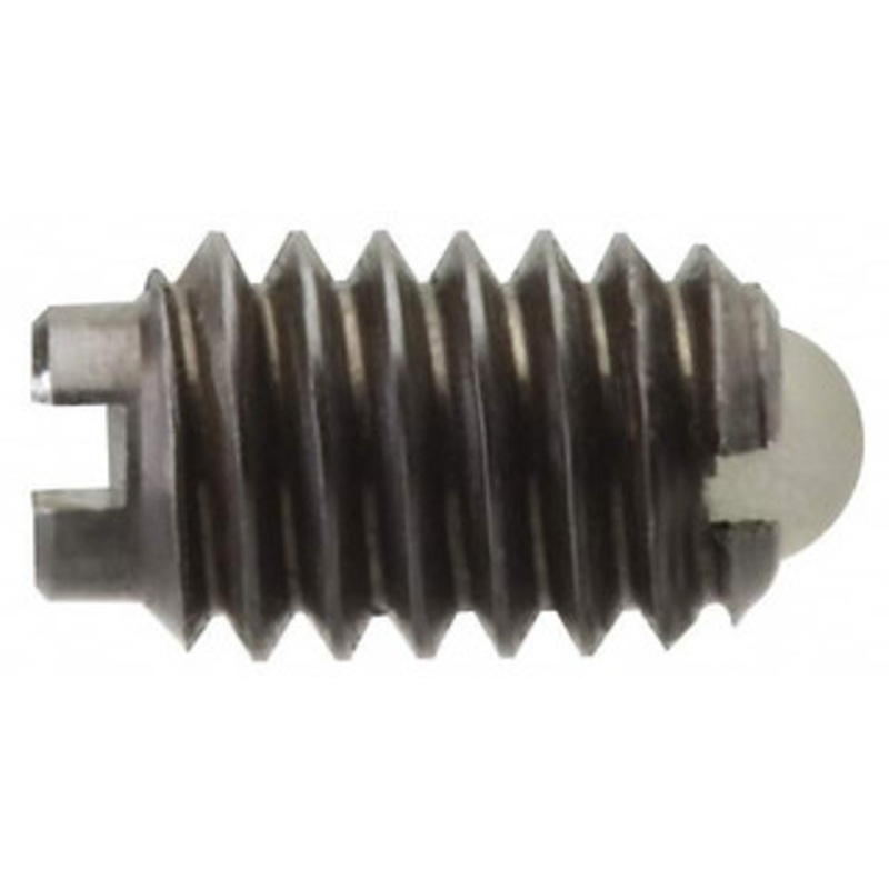 Vlier 8-36, 0.094 Ball Diam, 0.344 Body Length, 0.025 Max Ball Reach, Threaded Ball Plunger Steel Body, Nylon Ball, 0.5 Lb Initial End Force, 1.25 Lb Final End Force DB50 – 62122445