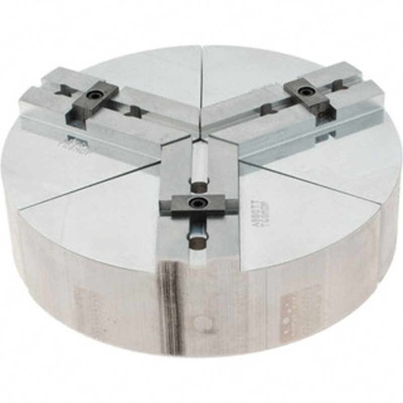 Abbott Workholding 8 Max Chuck Capacity, Tongue & Groove Interface, Round Soft Lathe Chuck Jaw 3 Jaw, Aluminum, 44.45mm Btw Mount Hole Ctrs, 8 Wide, 2 High, 7.95mm Groove, 3/8 Fastener TG8MDP – 50485234