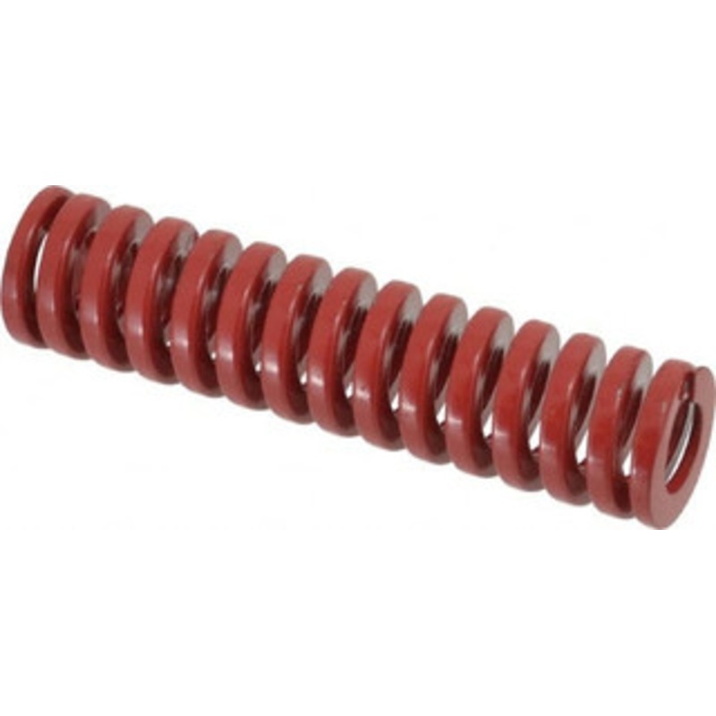 Danly 1 Hole Diam, 1/2 Rod Diam, 4 Free Length, Red Die Spring 41.8 Lb Max Deflection, 1.2 Max Deflection, Heavy Duty, Chromium Vanadium Steel 9-1616-26 – 76014893