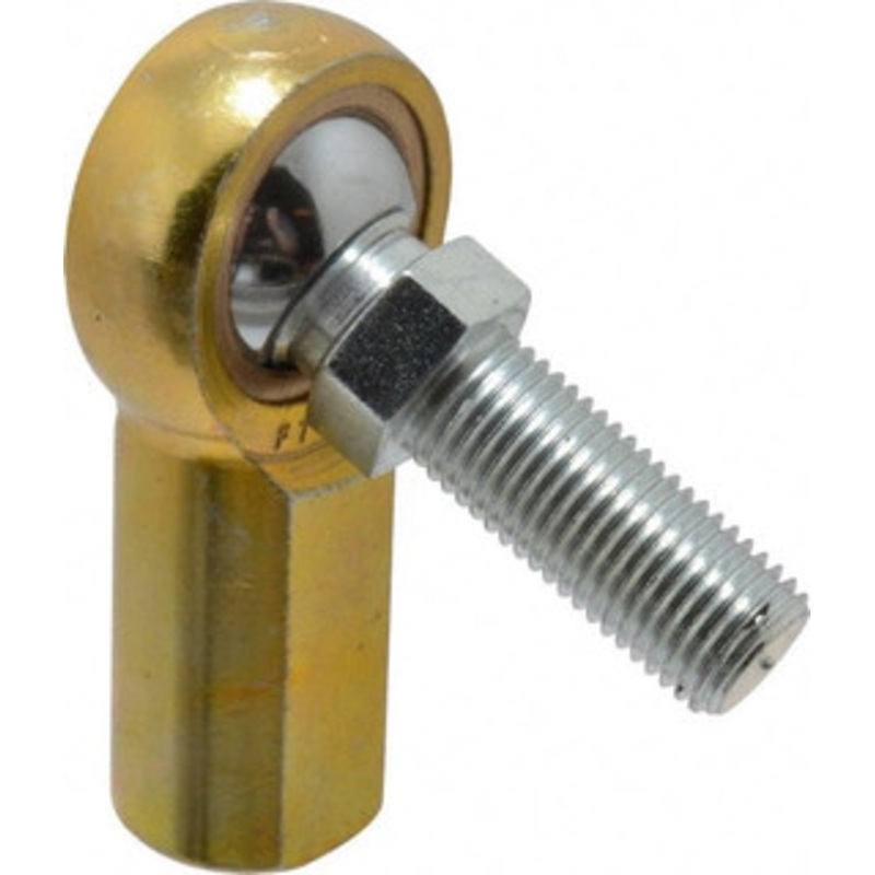 Made in USA 7/16 ID, 1-1/8 Max OD, 4,300 Lb Max Static Cap, Female Spherical Rod End with Stud 7/16-20 RH, Steel with Bronze Raceway F7SBY – 35398254