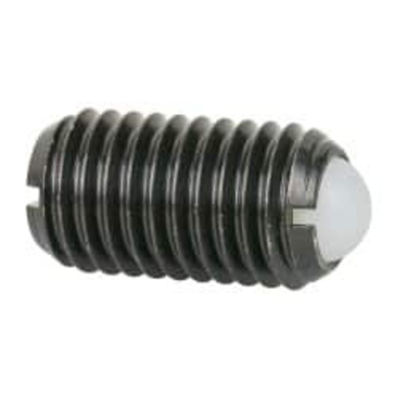 Vlier M12x1.75, 8mm Ball Diam, 22mm Body Length, 2.5mm Max Ball Reach, Threaded Ball Plunger Steel Body, Nylon Ball, 6.75 Lb Initial End Force, 12.36 Lb Final End Force DBM12A – 04399879