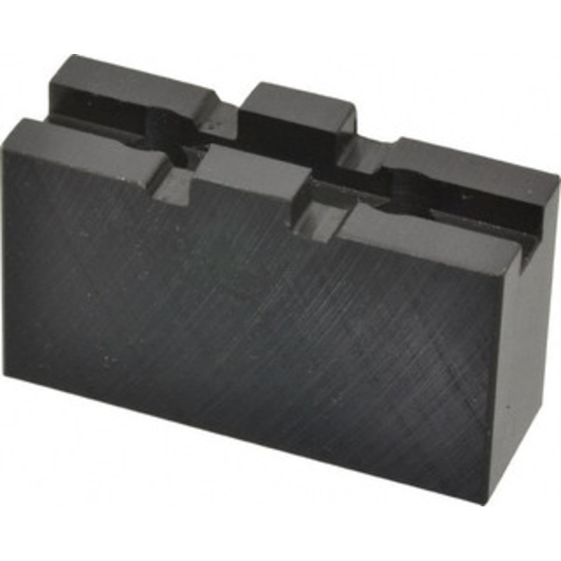 Bison 5 Chuck Capacity, Tongue & Groove Attachment, Square Soft Lathe Chuck Jaw 1 Jaw, Steel, 1-1/4 Btw Mount Hole Ctrs, 2-1/2 Long x 7/8 Wide x 1.52 High, 5/16 Groove 7-884-305 – 03192762