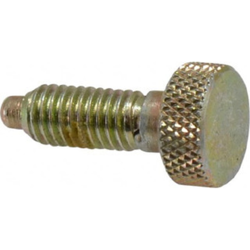 Vlier 10-32, 0.4 Thread Length, 0.104 Max Plunger Diam, 0.5 Lb Init to 3 Lb Final End Force, Knob Handle Plunger Knurled Knob, 0.46 Body Length, 0.4 Length Under Head/Shoulder, 3/32 Plunger Projection SL190P – 62123823