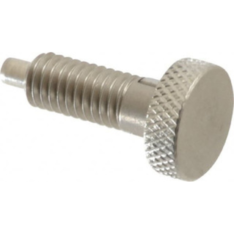 Vlier 3/8-16, 3/4 Thread Length, 0.185 to 0.186 Max Plunger Diam, 0.5 Lb Init to 3 Lb Final End Force, Locking Knob Handle Plunger Knurled Knob, 0.97 Length Under Head/Shoulder, 0.22 Plunger Projection SSLF375 – 62124243