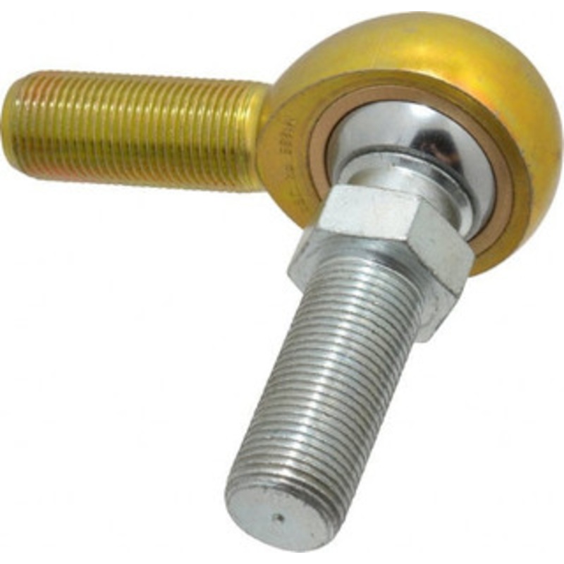 Made in USA 3/4 ID, 1-3/4 Max OD, 11,550 Lb Max Static Cap, Male Spherical Rod End with Stud 3/4-16 RH, Steel with Bronze Raceway M12SBY – 35398122