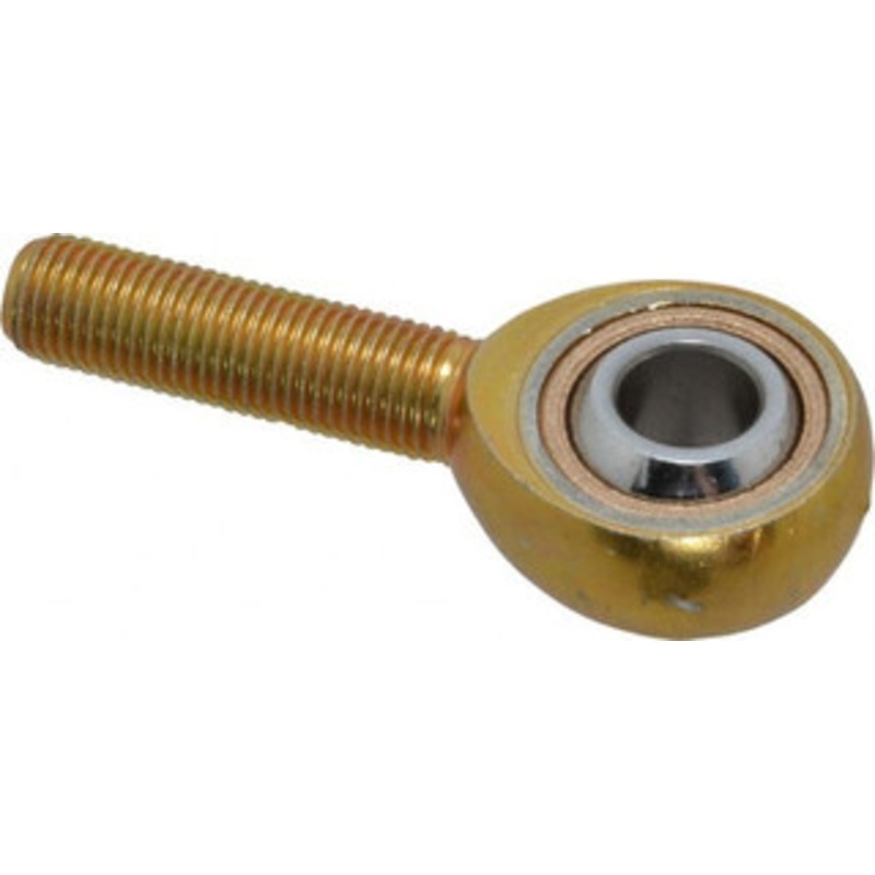 Made in USA 3/8 ID, 1 Max OD, 4,012 Lb Max Static Cap, Plain Male Spherical Rod End 3/8-24 RH, Steel with Bronze Raceway M6SB – 35398007