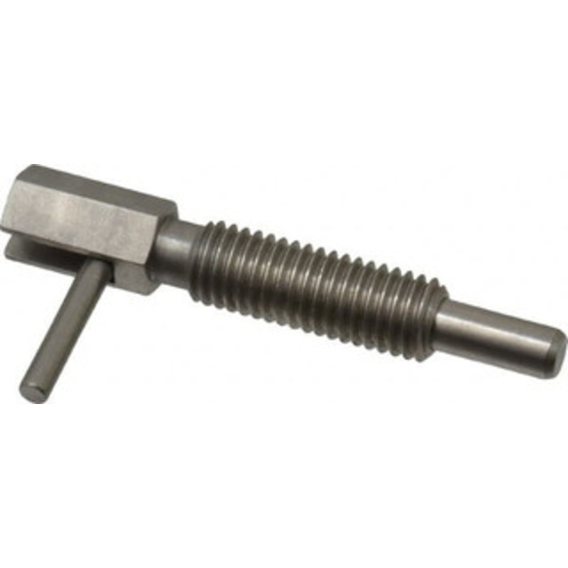 Vlier M10x1.5, 1.17 Thread Length, 6mm Plunger Diam, 3.3 N Init to 16.7 N Final End Force, Stainless Steel Locking L Handle Plunger 51mm Body Length, 33mm Length Under Head, 14mm Plunger Projection SFRM10 – 62124995