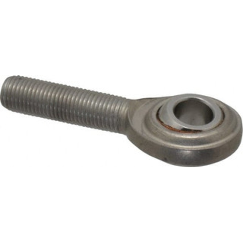 Made in USA 3/8 ID, 1 Max OD, 3,040 Lb Max Static Cap, Plain Male Spherical Rod End 3/8-24 RH, Stainless Steel with Stainless Steel Raceway SCM6T – 35398320