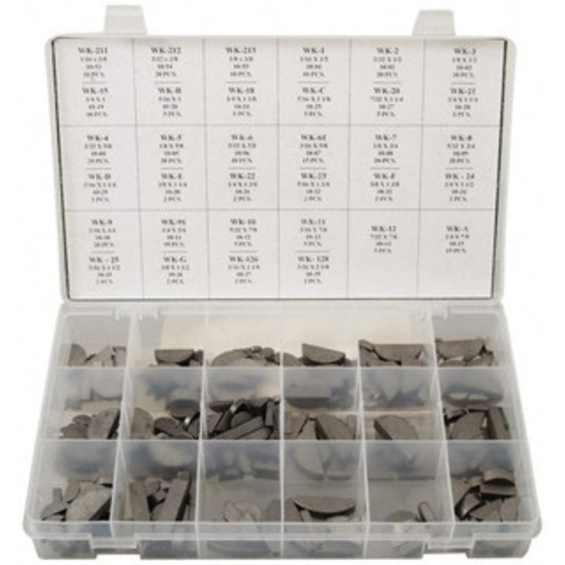 Made in USA Key & Keyway Assortments, Type: Woodruff Keys, Number of Pieces: 350 K25002050 – 74038068