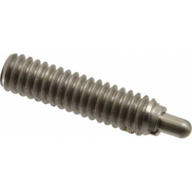 Vlier 1/4-20, 1 Thread Length, 3/16 Plunger Projection, Stainless Steel Threaded Spring Plunger 0.117 – 0.118 Max Plunger Diam, 1 Plunger Length, 1 Lb Init End Force, 4 Lb Final End Force SSS55N – 62117320