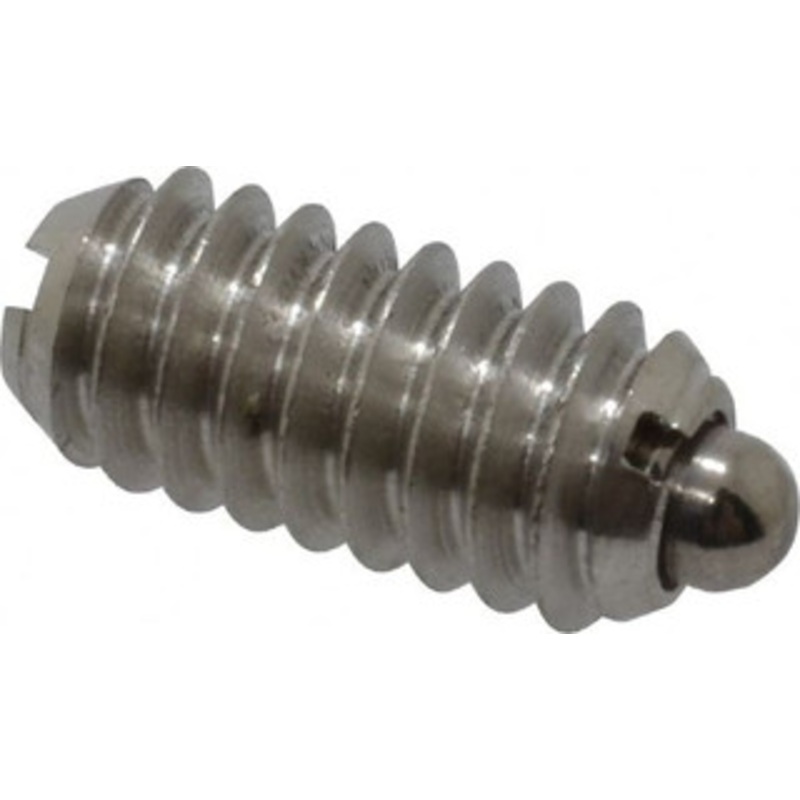 Vlier 1/4-20, 17/32 Thread Length, 0.078 Plunger Projection, Stainless Steel Threaded Spring Plunger 0.119 Max Plunger Diam, 0.531 Plunger Length, 3 Lb Init End Force, 10.5 Lb Final End Force SSM54 – 62120209