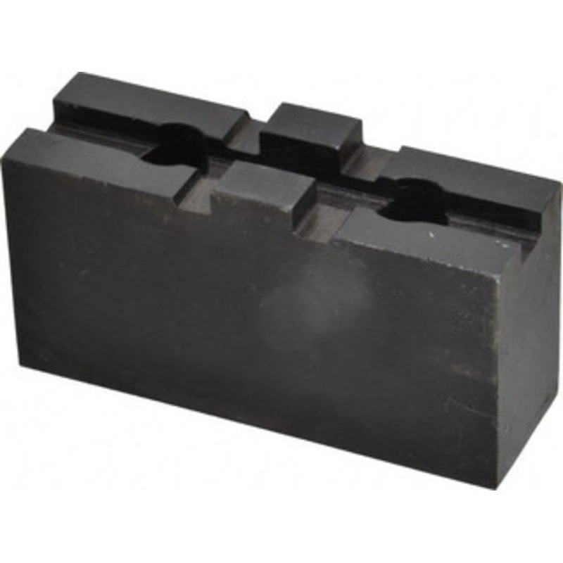 Bison 6 to 6-1/4 Chuck Capacity, Tongue & Groove Attachment, Square Soft Lathe Chuck Jaw 1 Jaw, Steel, 1-1/2 Btw Mount Hole Ctrs, 3-1/16 Long x 1 Wide x 1.634 High, 5/16 Groove 7-884-306 – 03192770