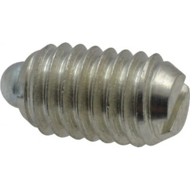 Vlier 3/8-16, 5/8 Thread Length, 0.11 Plunger Projection, Steel Threaded Spring Plunger 0.186 Max Plunger Diam, 0.625 Plunger Length, 1.5 Lb Init End Force, 5 Lb Final End Force M59N – 62120050
