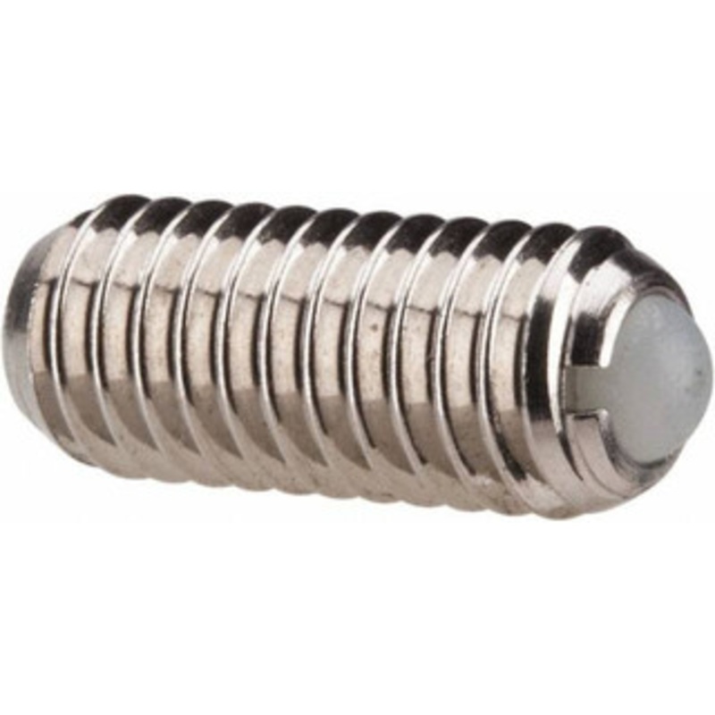 Vlier M6x1.0, 3.5mm Ball Diam, 14mm Body Length, 1mm Max Ball Reach, Threaded Ball Plunger Stainless Steel Body, Nylon Ball, 0.45 Lb Initial End Force, 1.35 Lb Final End Force DSBML6 – 04400073