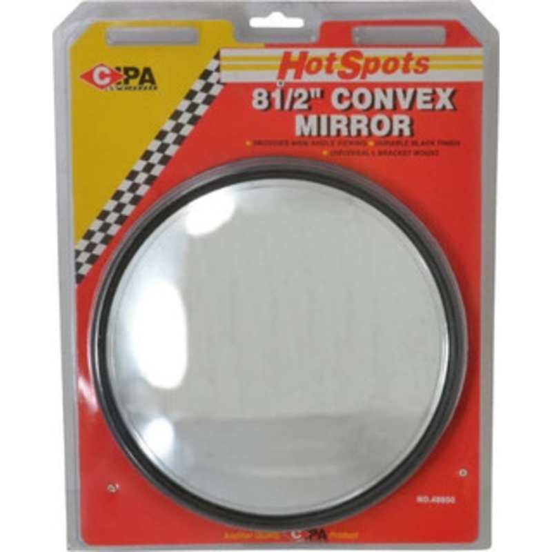 Value Collection Automotive Full Size Convex Round Mirror with L Bracket Black, 8-1/2 Mirror Diam 48850 – 04464848