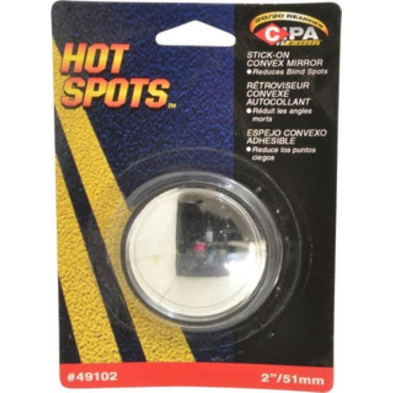 Value Collection Automotive Round Convex Blind Spot Stick-On Mirror Stainless Steel, 2 Mirror Diam 49102 – 04464897