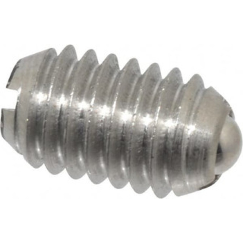 Vlier 3/8-16, 0.188 Ball Diam, 0.625 Body Length, 0.048 Max Ball Reach, Threaded Ball Plunger Stainless Steel Body, Stainless Steel Ball, 5 Lb Initial End Force, 10 Lb Final End Force SSB58 – 62121561